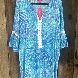 Lilly Pulitzer Blue and Green Swirl Dress